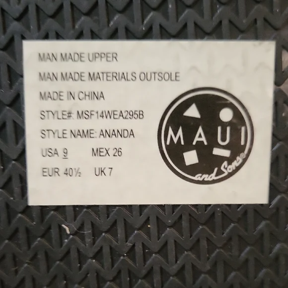 Maui and Sons Blue and Black Flip Flops - Picture 6 of 6